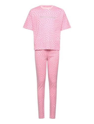 Warped Juicy Ss Tee And Legging Lounge Set Pyjamasetti Pyjama Pink Jui...