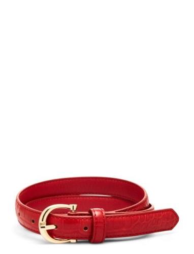 Crocodile Effect Belt Vyö Red Mango