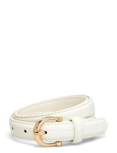 Crocodile Effect Belt Vyö White Mango