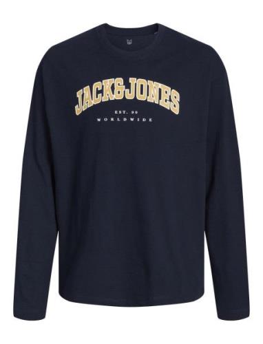 Jjecaleb Varsity Tee Ls O-Neck Jnr Tops T-shirts Long-sleeved T-shirts...