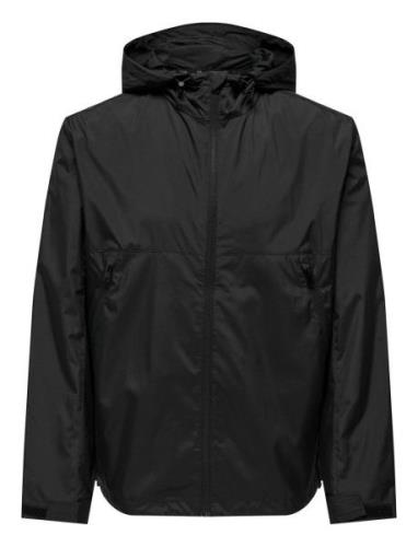 Onseran Hood Jacket Athl Ohut Takki Black ONLY & SONS