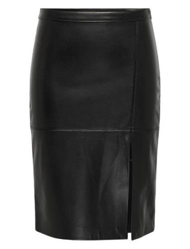 Onlnewoline Faux Leather Skirt Cc Otw Polvipituinen Hame Black ONLY