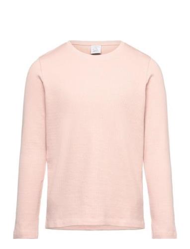 Top L S Basic Rib Tops T-shirts Long-sleeved T-shirts Pink Lindex