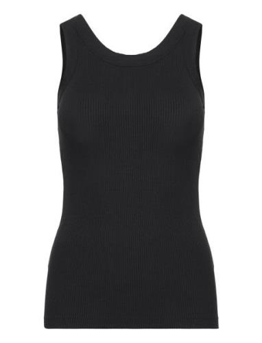 Modal Rib Slim Tank Top Tops T-shirts & Tops Sleeveless Black Calvin K...