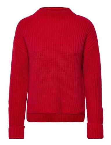 Slfselma Ls Knit T-Neck Tops Knitwear Jumpers Red Selected Femme