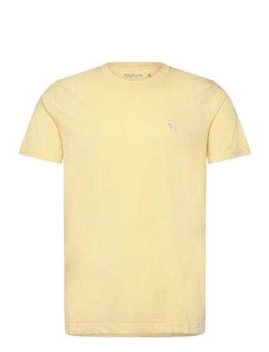 Anf Mens Knits Tops T-shirts Short-sleeved Yellow Abercrombie & Fitch