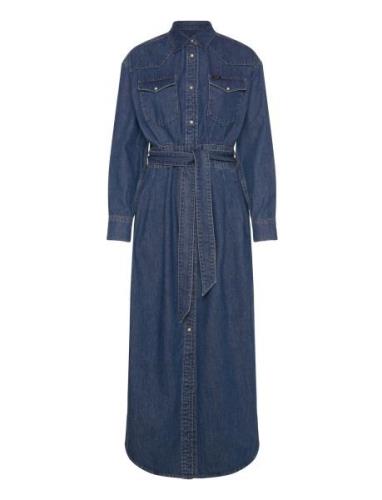 Belted Western Dress Polvipituinen Mekko Blue Lee Jeans