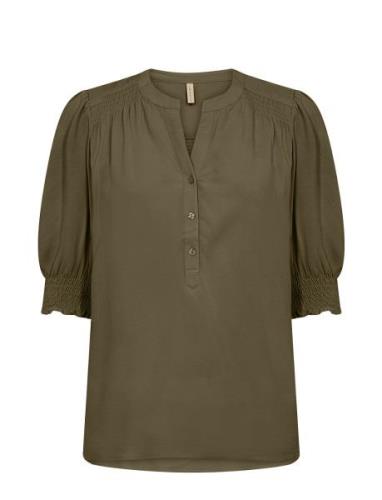 Sc-Radia Tops Blouses Short-sleeved Green Soyaconcept