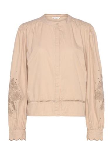 Pauline-M Tops Blouses Long-sleeved Beige MbyM