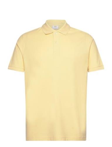 100% Cotton Pique Polo Shirt Tops Polos Short-sleeved Yellow Mango