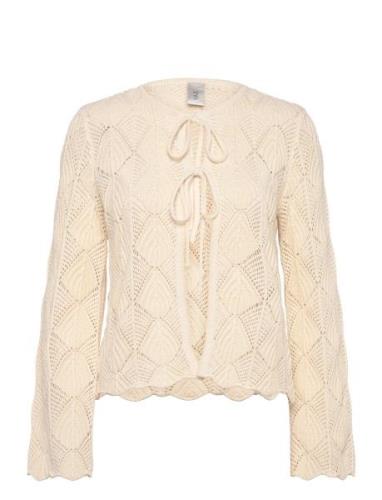 Yastreala Ls Knit Cardigan Tops Knitwear Cardigans Cream YAS