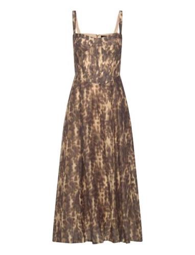 Lilah Corset Midi Dress Polvipituinen Mekko Brown Bardot