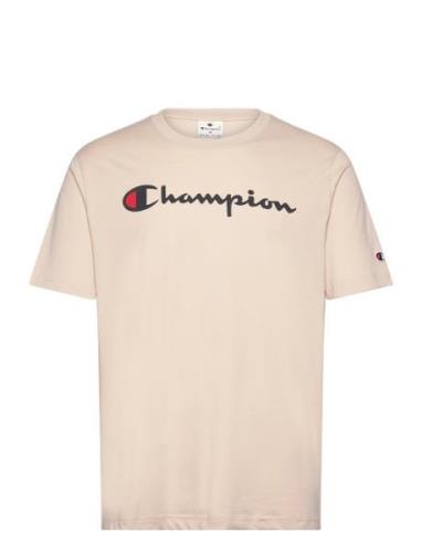 Ss Tee Sport T-shirts Short-sleeved Beige Champion