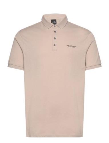 Polo Shirt Tops Polos Short-sleeved Beige Armani Exchange