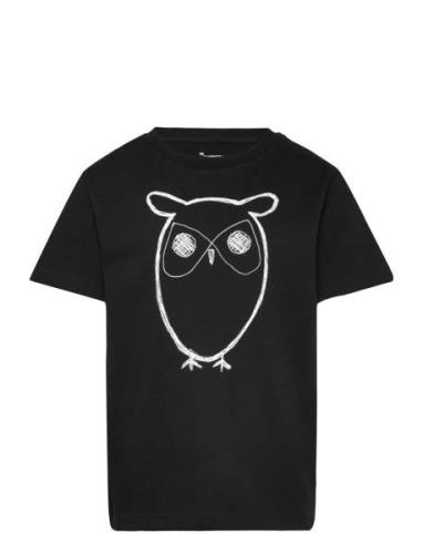 Regular Big Owl T-Shirt - Gots/Vega Tops T-shirts Short-sleeved Black ...