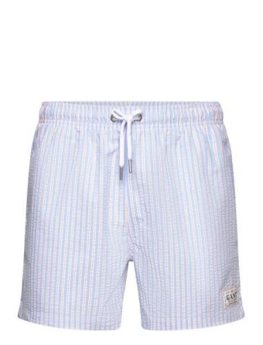 Seersucker Swim Shorts Uimashortsit Blue GANT