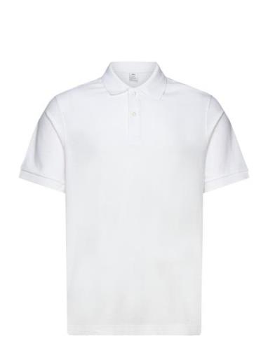 100% Cotton Pique Polo Shirt Tops Polos Short-sleeved White Mango