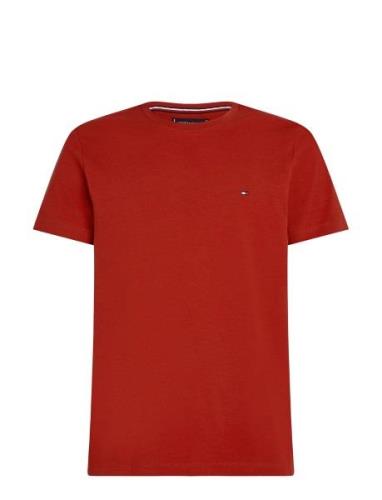 Stretch Slim Fit Tee Tops T-shirts Short-sleeved Red Tommy Hilfiger