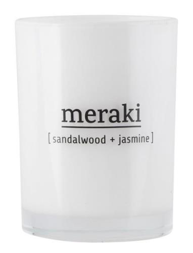 Scented Candle, Sandalwood & Jasmine Tuoksukynttilä White Meraki