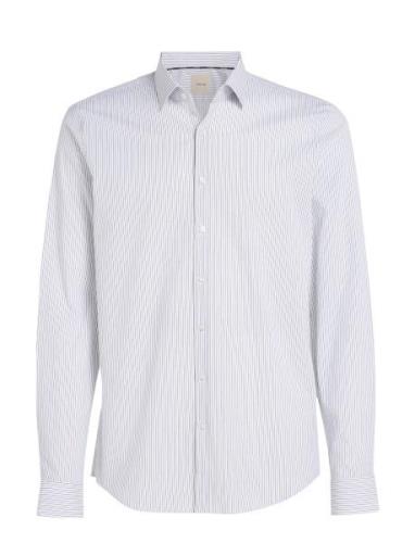 Poplin Stripe Slim Shirt Kengät Business Blue Calvin Klein