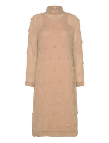 Sgemilie, 2117 Fil Coupe Organza Polvipituinen Mekko Beige STINE GOYA