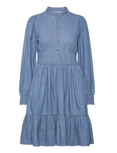 Rosa Miluna Dress Polvipituinen Mekko Blue NORR