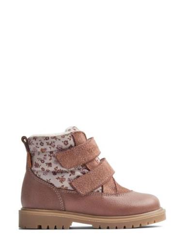 Winterboot Moon Tex Talvikengät Tarroilla Pink Wheat