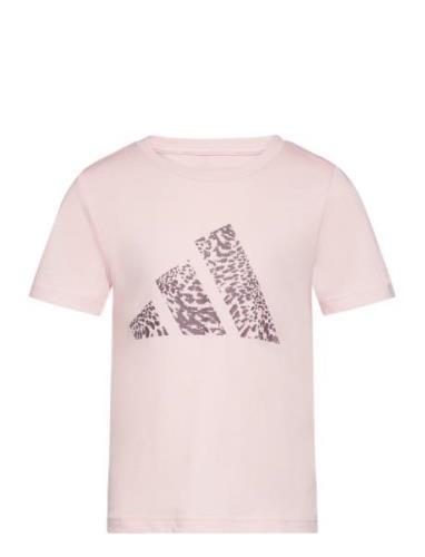 Train Girls Aop Tops T-shirts Short-sleeved Pink Adidas Sportswear