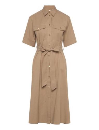 Reg Utility Ss Shirt Dress Polvipituinen Mekko Beige GANT