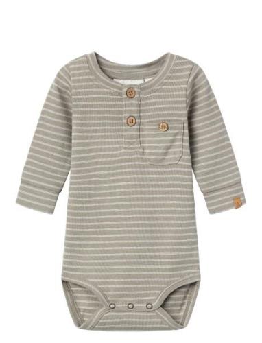 Nbmlajos Ls Slim Body Lil Bodies Long-sleeved Beige Lil'Atelier