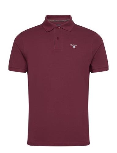 Barbour Tartan Pique Polo Tops Polos Short-sleeved Burgundy Barbour