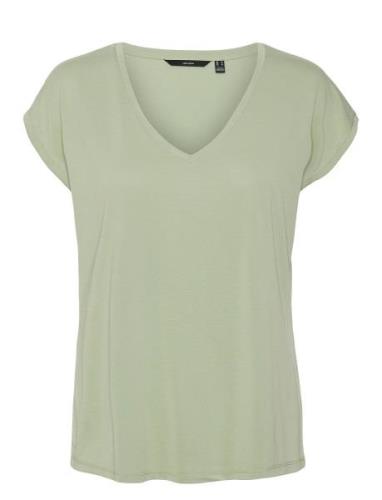 Vmfilli Ss V-Neck Tee Ga Noos Tops T-shirts & Tops Short-sleeved Green...