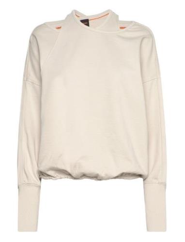 C_Ecrossed Tops Sweat-shirts & Hoodies Sweat-shirts Beige BOSS