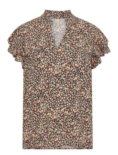 Sc-Farah Tops Blouses Short-sleeved Multi/patterned Soyaconcept