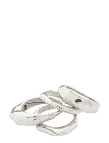 Asher Recycled Rings 4-In-1 Set Sormus Korut Silver Pilgrim