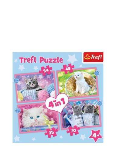 Trefl 4 I 1 35+48+54+70 Bit Fun Cats Toys Puzzles And Games Puzzles Cl...