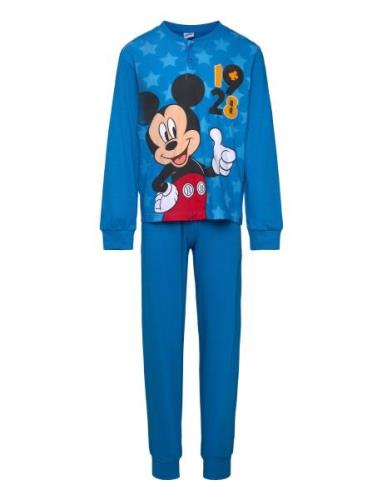 Pyjama Pyjamasetti Pyjama Blue Mickey Mouse