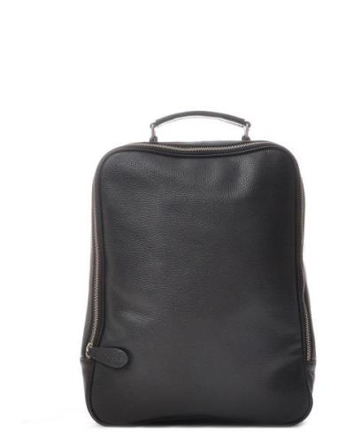 Ravenna Backpack Black Leather Reppu Laukku Black Ceannis