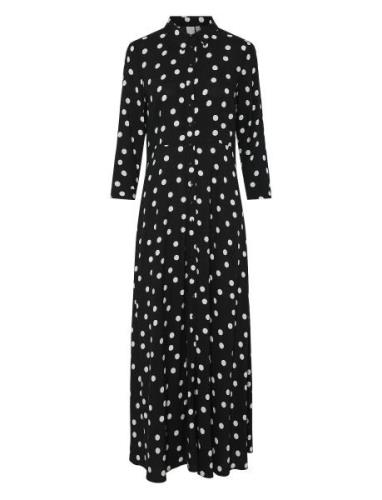 Yassavanna Long Shirt Dress S. Noos Maksimekko Juhlamekko Black YAS