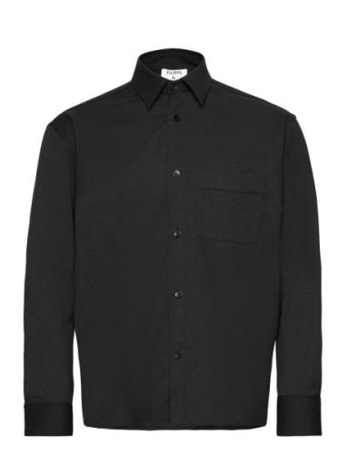 Boxy Wool Twill Shirt Designers Shirts Casual Black Filippa K