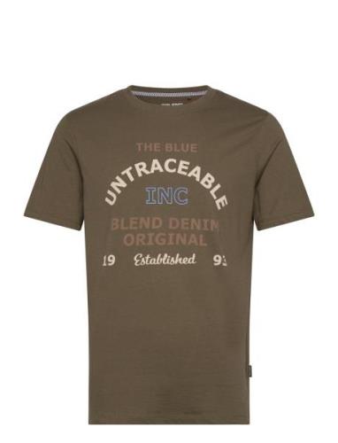 Tee Tops T-shirts Short-sleeved Brown Blend