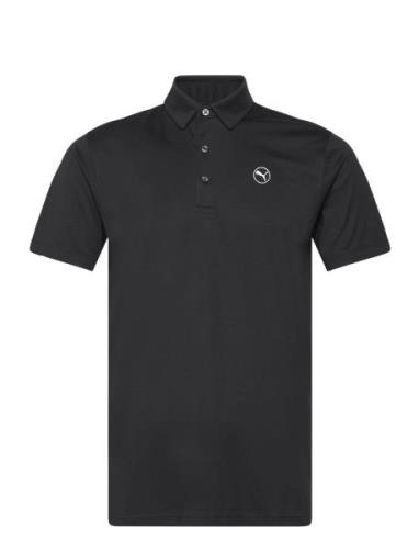 Pure Solid Polo Tops Polos Short-sleeved Black PUMA Golf