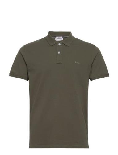 Polo Tee S/S Tops Polos Short-sleeved Khaki Green Lindbergh