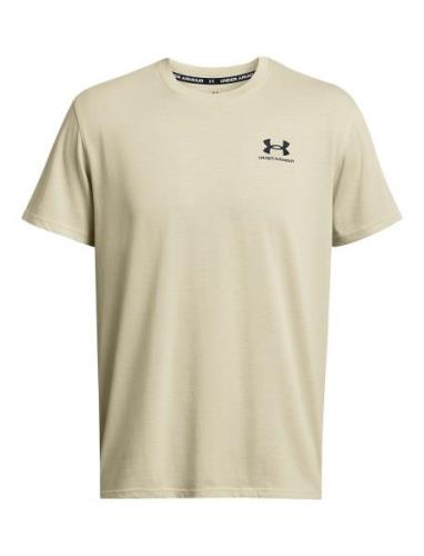 Ua M Logo Emb Heavyweight Ss Sport T-shirts Short-sleeved Beige Under ...