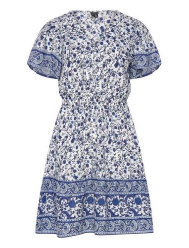 Vmmilan Ss Short Dress Wvn Ga Lyhyt Mekko Blue Vero Moda