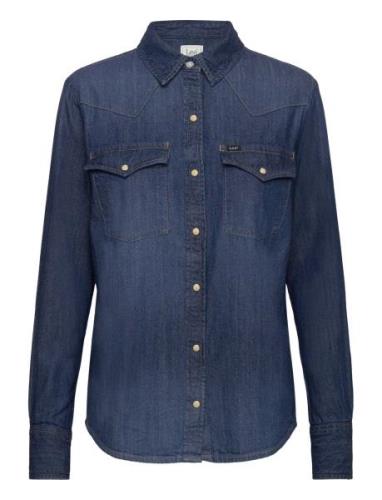 Regular Western Shirt Tops Shirts Long-sleeved Blue Lee Jeans