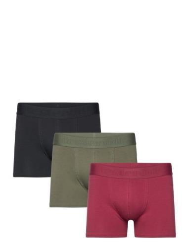 Gunnar Cotton 3-Pack Bokserit Khaki Green Resteröds