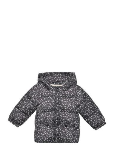 Printed Quilted Coat Toppatakki Black Mango