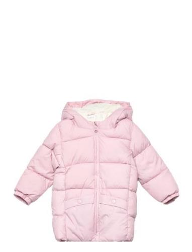 Padded Anorak With Shearling Lining Toppatakki Pink Mango