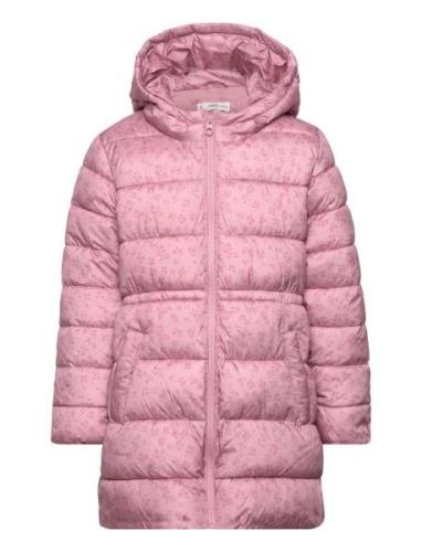 Quilted Long Coat Toppatakki Pink Mango